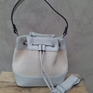 Sac tressé style bourse crème