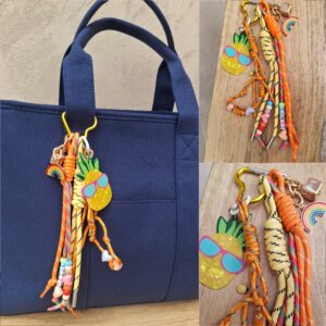 Bijoux de sac ananas orange et jaune