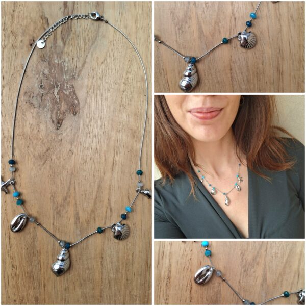 Collier acier inoxydable charms océan