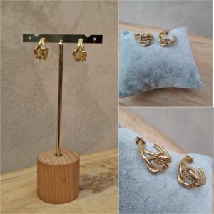Boucles d'oreilles créoles dorées nœud marin