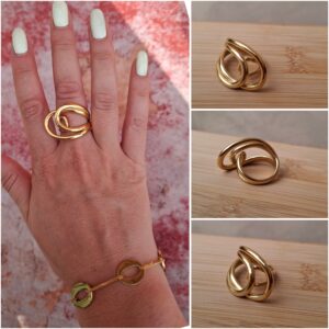 Bague anneaux entrelacés sculpturaux