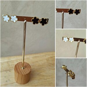 Boucles d'oreilles fleurs avec dorures