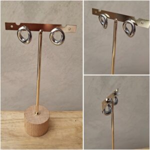 Boucles d'oreilles argentées rond stylisé