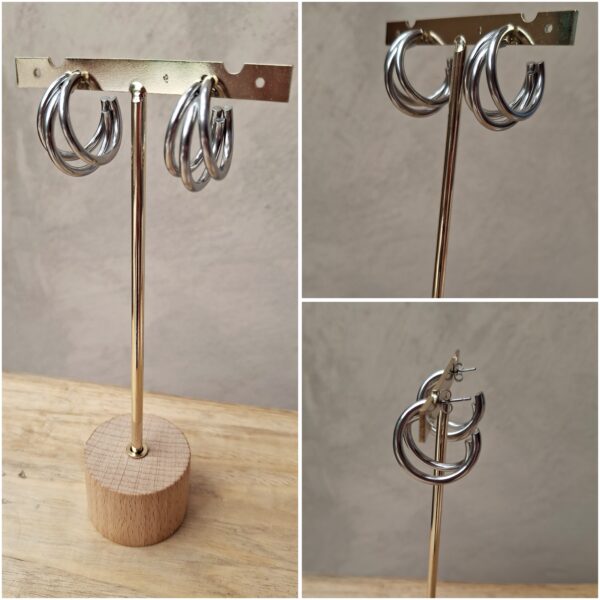 Boucles d'oreilles créoles argentées