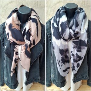 Foulard rectangle épais motifs léopards