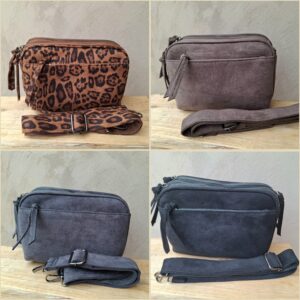 Sac bandoulière rectangle effet daim