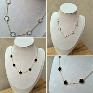 Collier doré avec fleurs