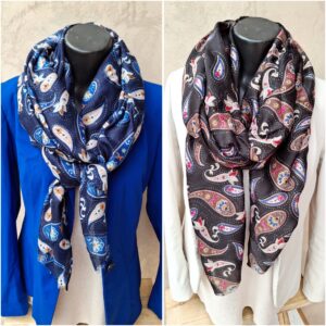 Foulard rectangle imprimé cachemire avec dorures