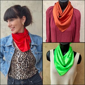 Foulard carré effet soie unis