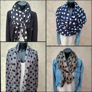 Foulard rectangle épais pois