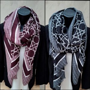 Foulard rectangle épais imprimé géométriques
