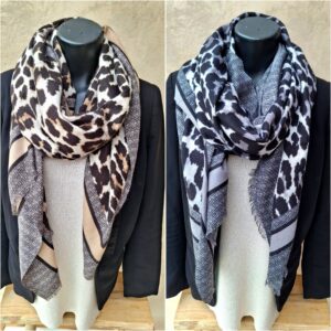 Foulard épais imprimé léopard