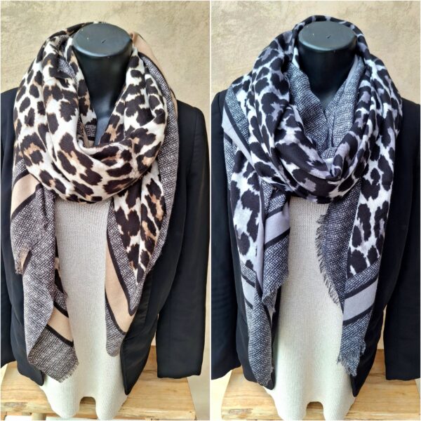 Foulard épais imprimé léopard