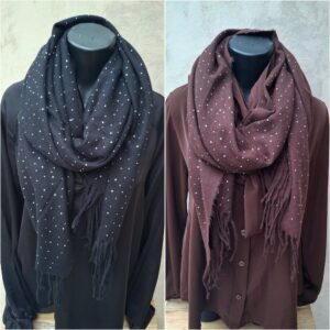 Écharpe rectangle brillants et franges