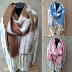 Echarpe rectangle réversible "Amour "