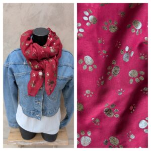 Foulard rectangle motifs pattes