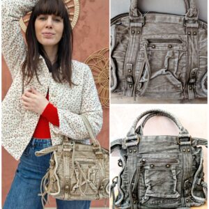 Sac jeans vieilli style vintage