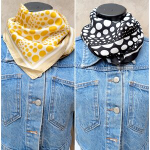 Foulard carré effet soie pois
