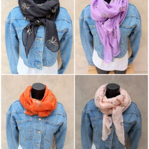 Foulard rectangle nœuds