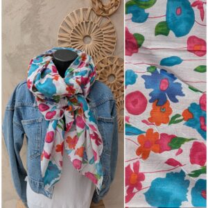 Foulard rectangle 100% coton.