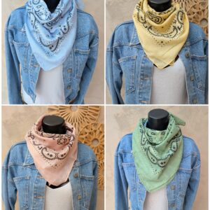 Foulard carré bandana avec dorures
