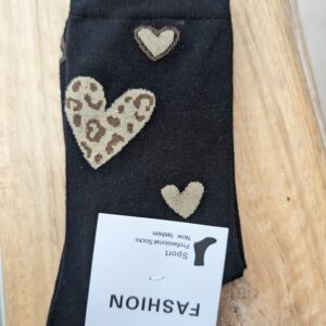 Chaussettes cœurs léopard