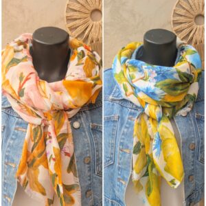 Foulard rectangle citrons