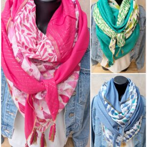 Foulard carré 4 tissus