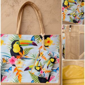 Sac toucans et motifs tropicaux