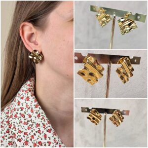 ​Boucles d'oreilles carrées froissées