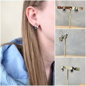 ​Boucles d'oreilles goutte d'eau bombées