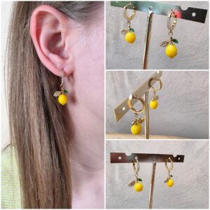 ​Créoles pendentif citron