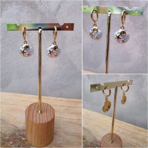 ​Créoles médaille coquillage et étoiles