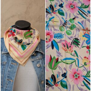 Foulard carré imprimés fleuris