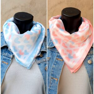 Foulard carré coeurs bicolores