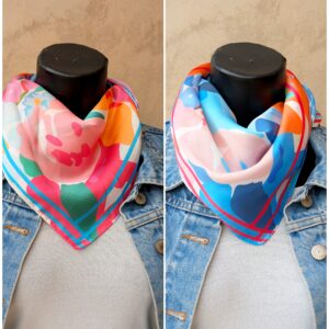 Foulard carré motifs aquarelles
