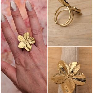 Bague "Fleur Solaire" – Dorée