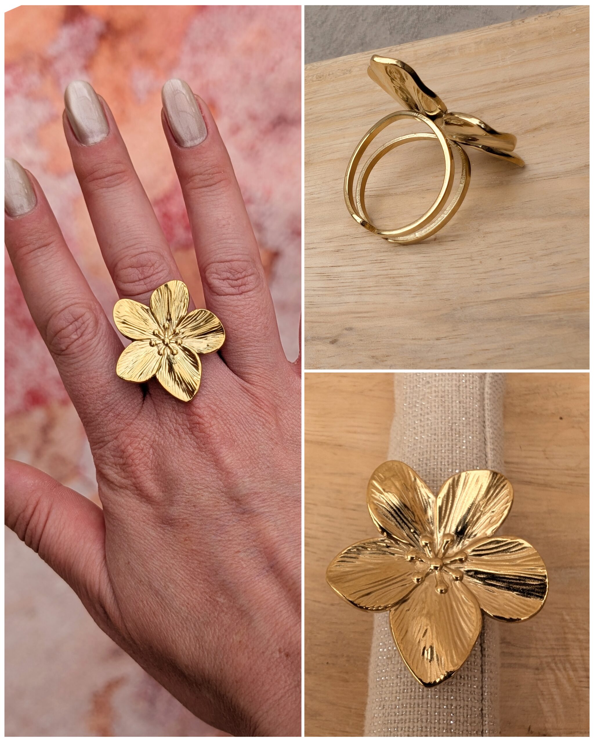 Bague "Fleur Solaire" – Dorée