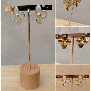 Boucles d'oreilles "Trèfle de Nacre" – Dorées