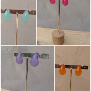Boucles d'oreilles "Goutte Acidulée" – Modèle Résine Colorée
