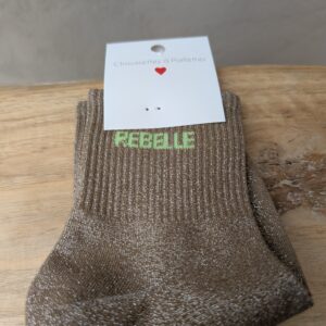 Chaussettes courtes "Rebelle" 65% coton. Taille unique : 35 - 42.