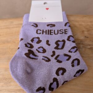 Chaussettes courtes "Chieuse" 65% coton. Taille unique : 35 - 42.
