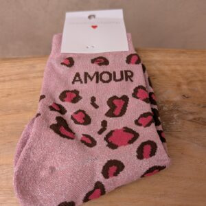 Chaussettes courtes "amour" 65% coton. Taille unique : 35 - 42.