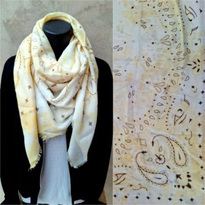 Foulard imprimé bandane jaune dégradé